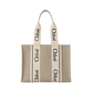 Chloe Woody Medium Tote Bag Cement Pink