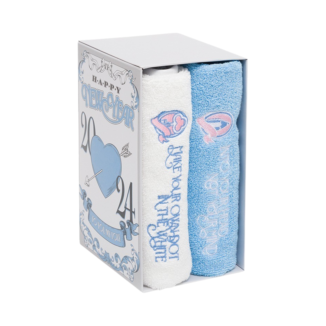 블루밍테일 럭키 블루 & 화이트 타월 북 세트(Bloomingtale Lucky Blue & White Towel Book Set 2ea)