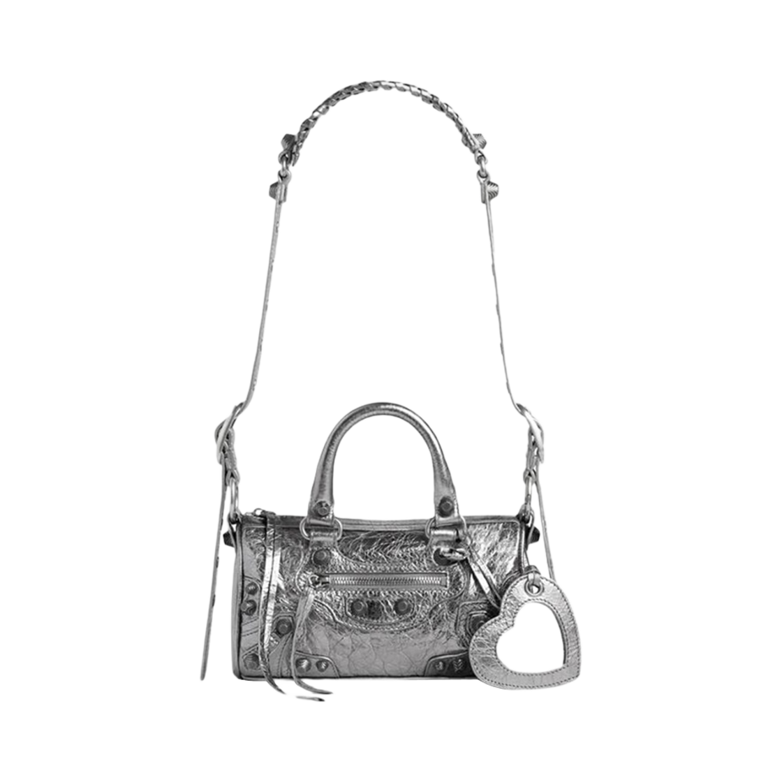 발렌시아가 르 카골 미니 더플백 메탈라이즈드 실버(Balenciaga Le Cagole Mini Duffle Bag Metallized Silver) - 1