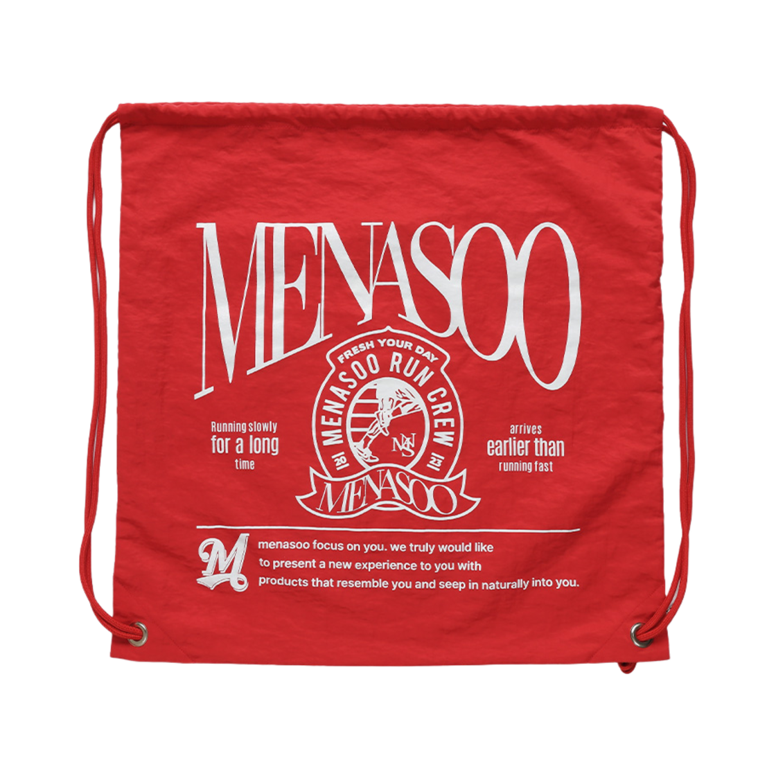 BAG-NYN-RD Menasoo Nylon String Backpack Red