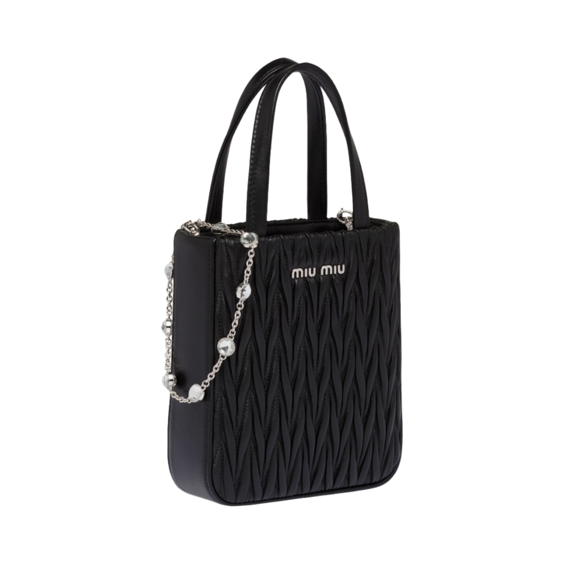 미우 미우 마테라쎄 나파 가죽 핸드백 블랙(Miu Miu Matelasse Nappa Leather Handbag Black) - 2