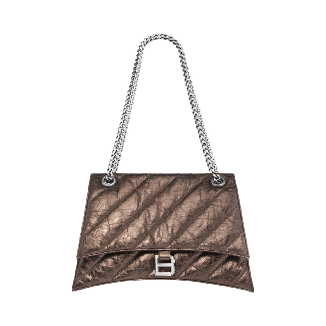 발렌시아가 크러쉬 미디움 체인 백 메탈라이즈드 퀼티드 브론즈(Balenciaga Crush Medium Chain Bag Metallized Quilted Bronze) - 1