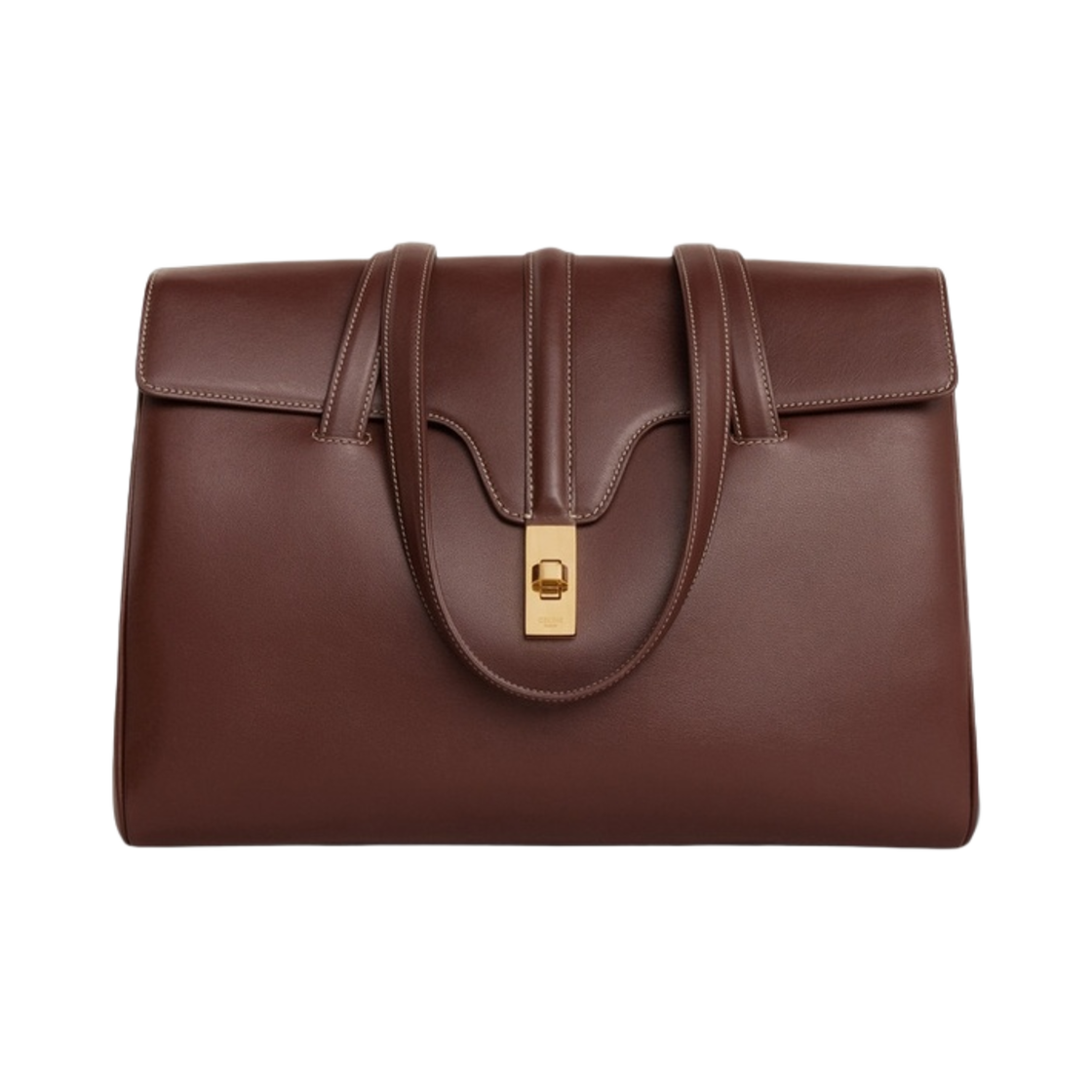 195543CR4-18CH Celine Medium Soft 16 Bag in Smooth Calfskin Chestnut