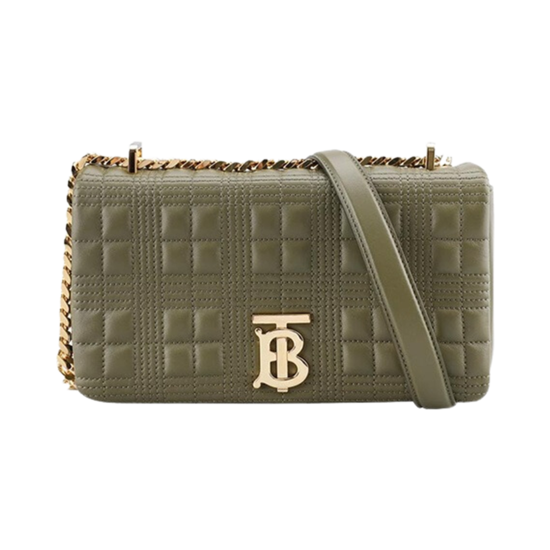 8055694 Burberry Quilted Leather Small Lola Bag Dark Green