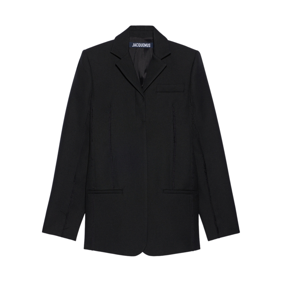 (W) 자크뮈스 라 베스트 카라코 인사이드 아웃 블레이저 블랙((W) Jacquemus La Veste Caraco Inside Out Blazer Black) - 1