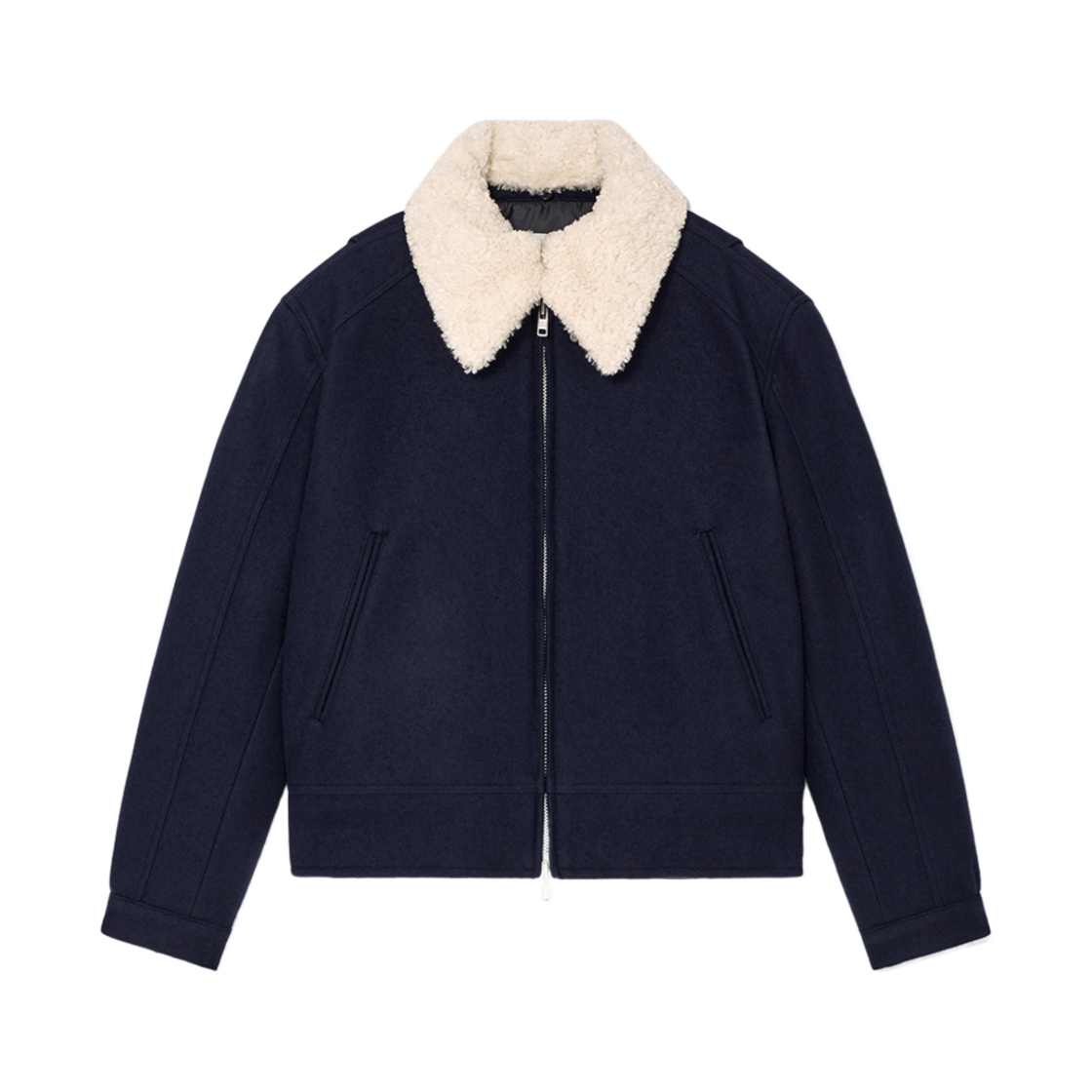 알렌느 디테쳐블 카라 울 크롭 자켓 네이비(Haleine Detachable Collar Wool Crop Jacket Navy (VJ413)) - 1