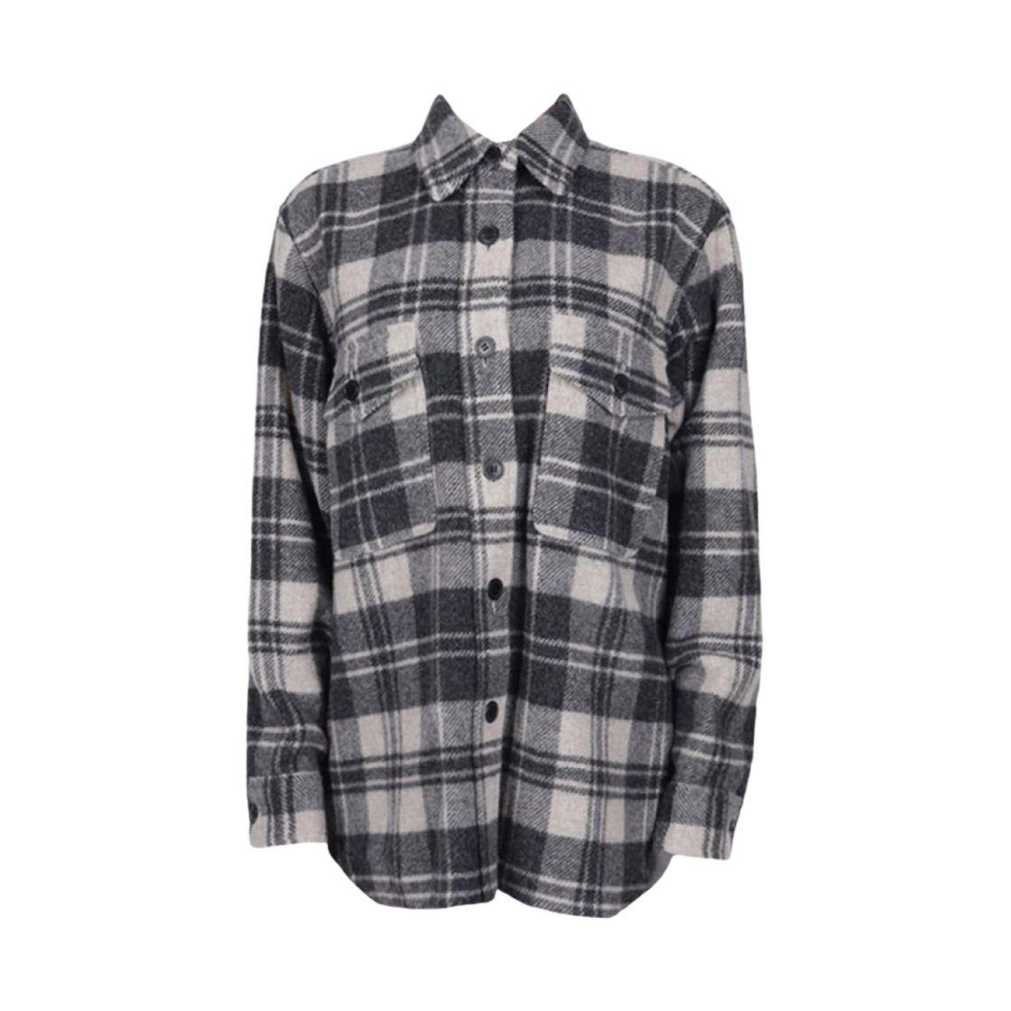 (W) 이자벨 마랑 팍슨 체크드 코트 에크루 블랙((W) Isabel Marant Faxon Checked Coat Ecru Black) - 1