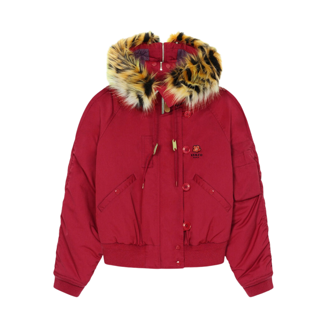 (W) 겐조 숏 후드 파카 미디움 레드((W) Kenzo Short Hooded Parka Medium Red)