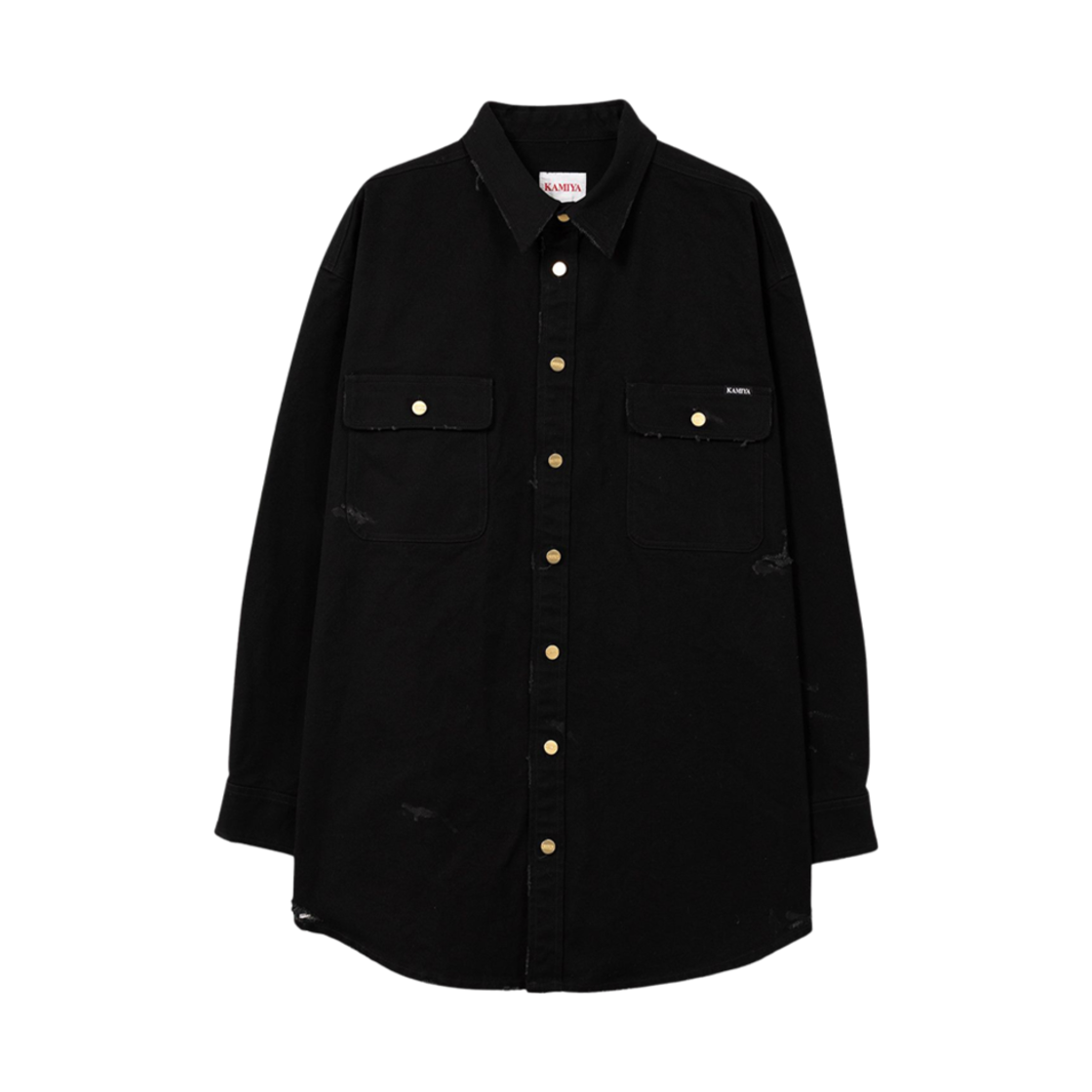 G14SH034 Kamiya Boro Duck Shirt Black