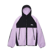 Stussy Sherpa Paneled Hooded Jacket Lavender