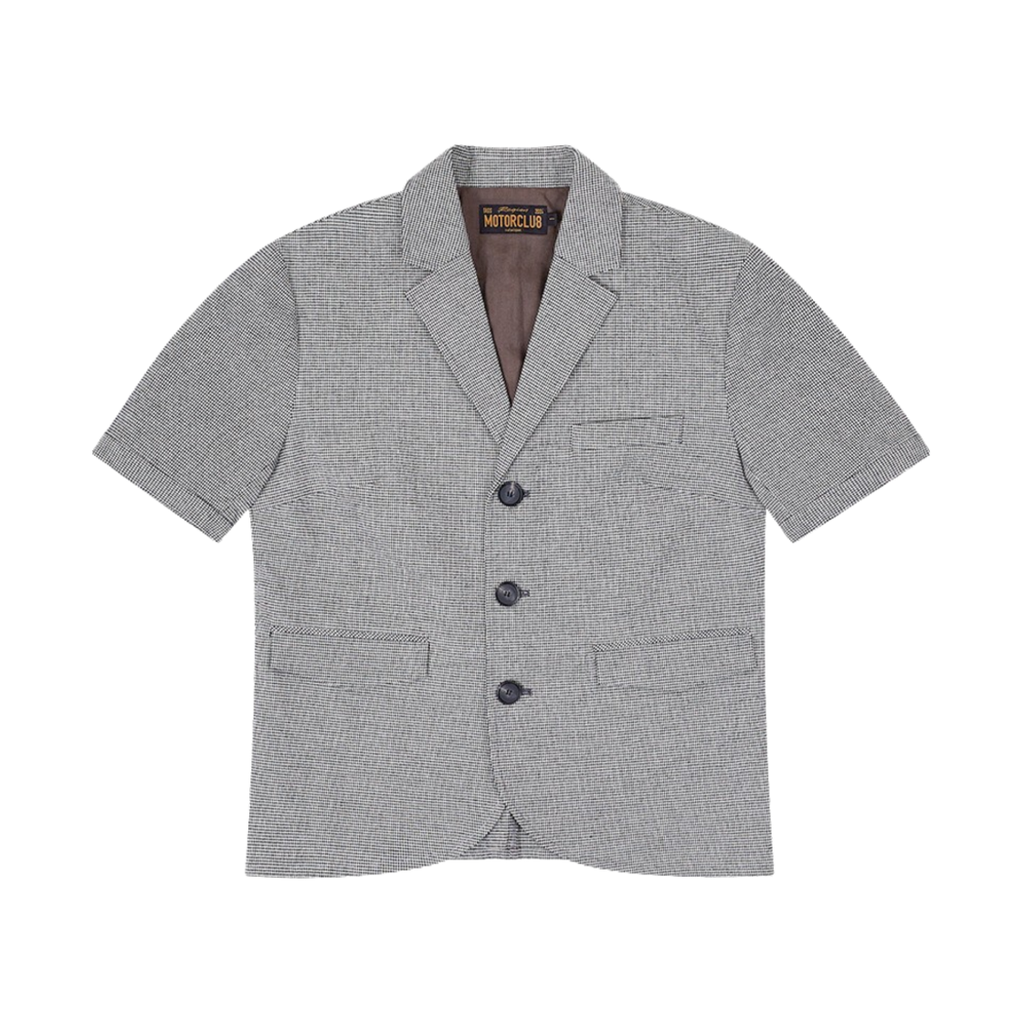 saf00372 Safarispot Houndstooth Half Button Jacket