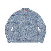 Supreme Script Jacquard Denim Trucker Jacket Washed Blue - 22FW