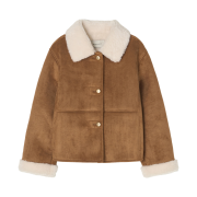 BEMUSE MANSION Gold Button Mustang Jacket Brown