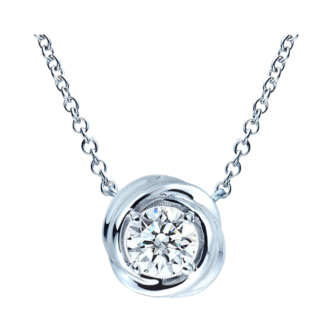 미꼬 우먼 솔리스트 0.1 캐럿 Si2 다이아몬드 네클리스 화이트 골드(Miko Women Solist 0.1 Carat Si2 Diamond Necklace White Gold)