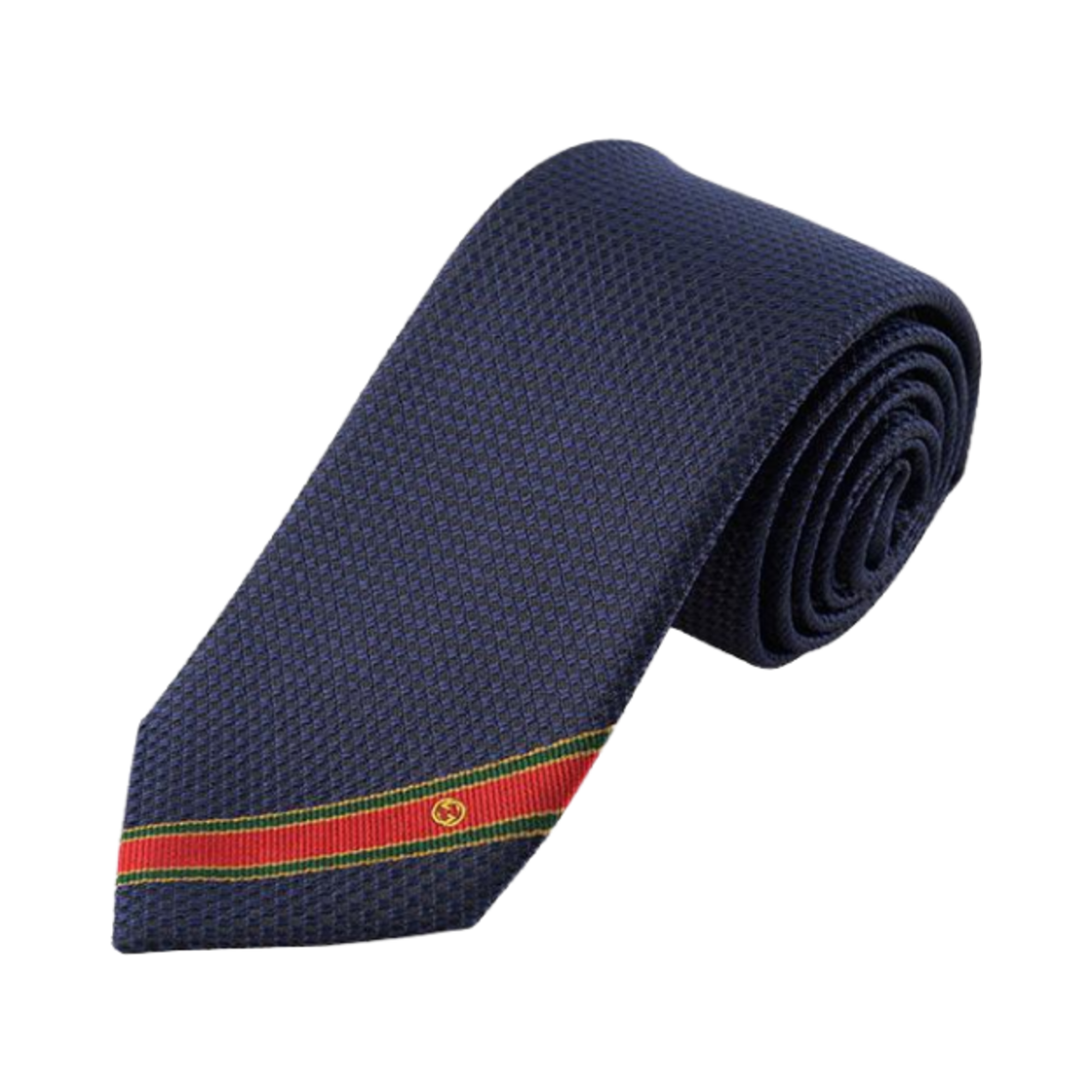 643945-4E002-4174 Gucci Silk Tie with Interlocking G Detail Navy Blue