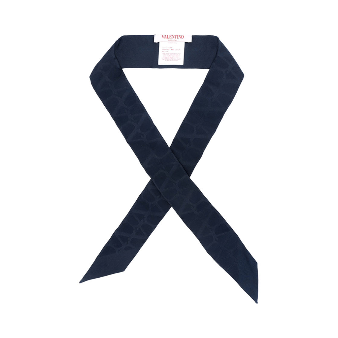 발렌티노 아이코노그래피 실크 방도 스카프 네이비(Valentino Iconographe Silk Bandeau Scarf Navy) - 1