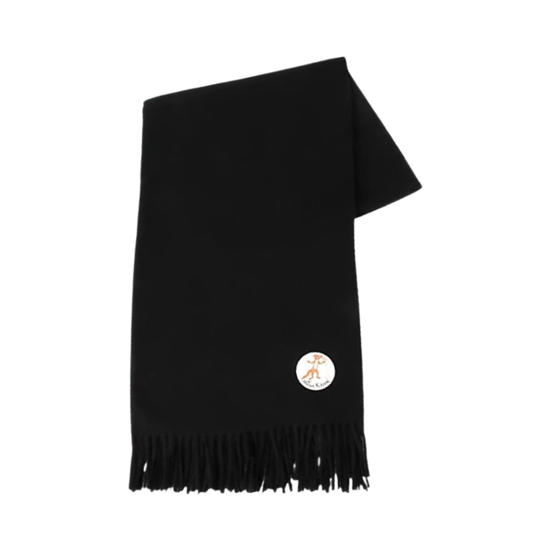 메종 키츠네 올리 플라워 폭스 패치 클래식 머플러 블랙