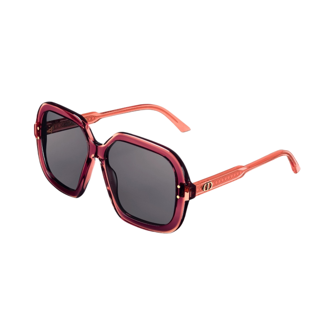 (W) 디올하이라이트 S1I 스퀘어 선글라스 트랜스루센트 버건디 오렌지((W) Dior Diorhighlight S1I Square Sunglasses Translucent Burgundy Orange) - 1