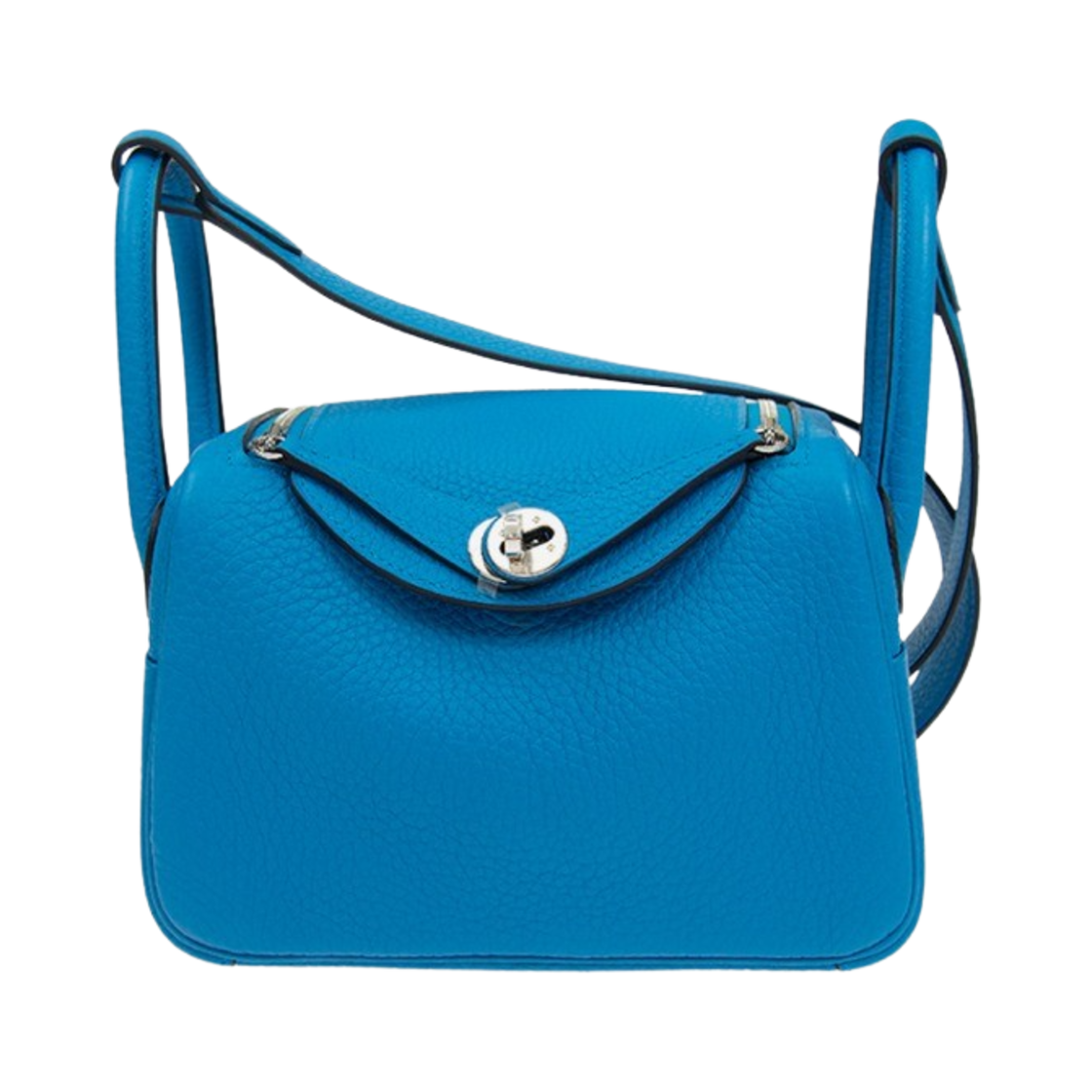 H079086CK0F Hermes Lindy Mini Bag Clemence & Palladium Bleu Frida - 대표 이미지 #1