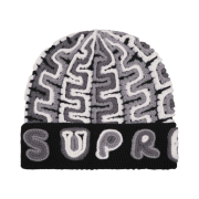 Supreme Yarn Applique Beanie Black - 24FW