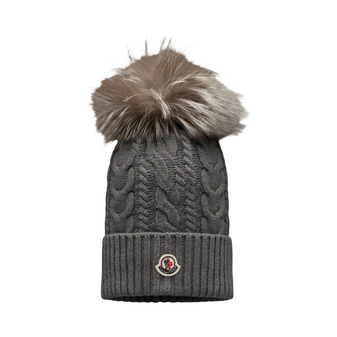 (W) 몽클레르 폼폼 비니 미디움 그레이 멜란지 - 22FW((W) Moncler Beanie with Pom Pom Medium Grey Melange - 22FW) - 1