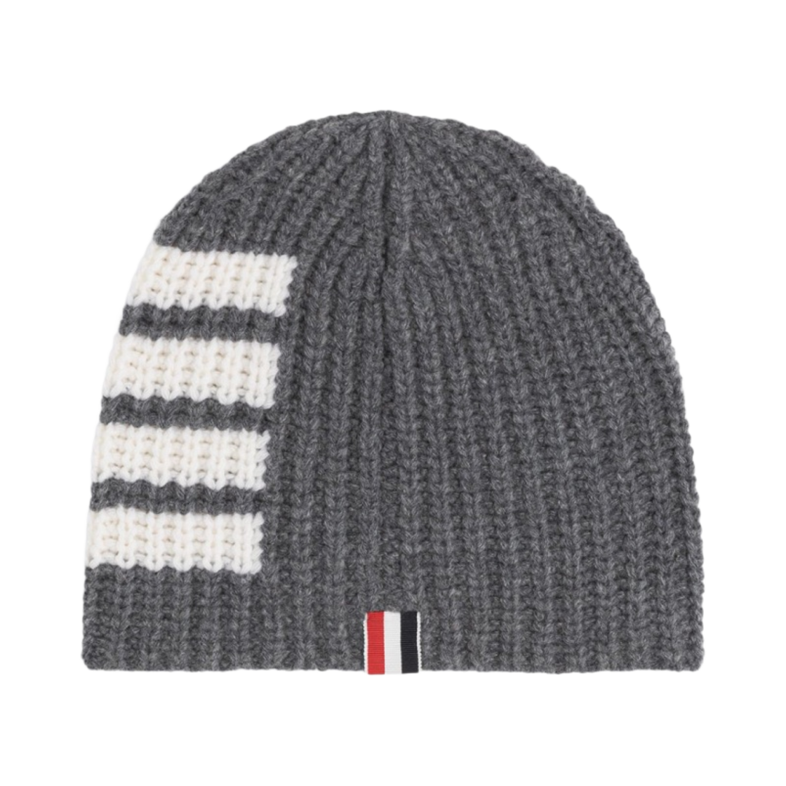 톰브라운 청키 메리노 사선 하프 가디건 스티치 비니 미디움 그레이(Thom Browne Chunky Merino 4-Bar Half Cardigan Stitch Beanie Medium Grey) - 2