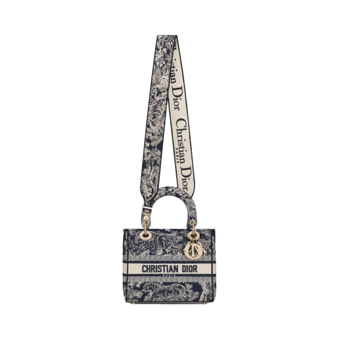 디올 미디움 D 라이트 레이디백 트왈 드 주이 리버스 자수 블루(Dior Medium D-Lite Lady Bag Toile de Jouy Reverse Embroidery Blue) - 3