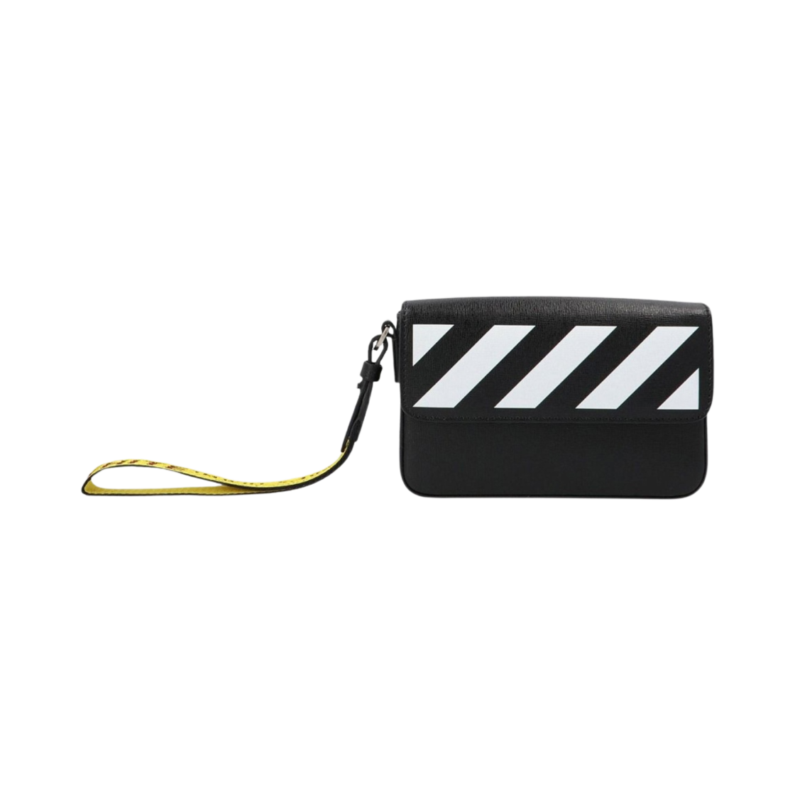 OMNM004R21LEA0011001 Off-White diag clutches Black White