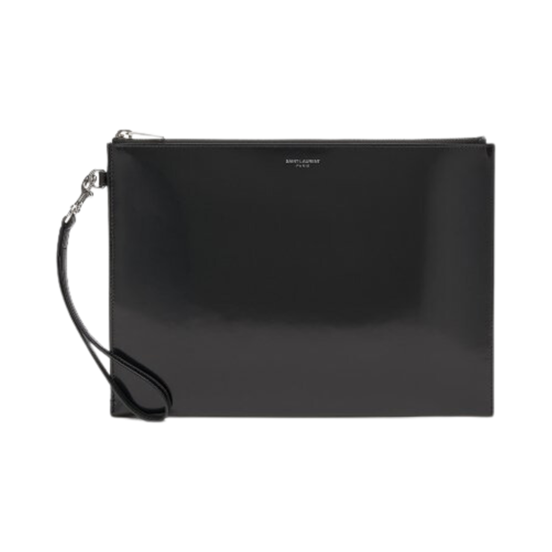 683865-AAB9H-1000 Saint Laurent Logo Leather Clutch Black