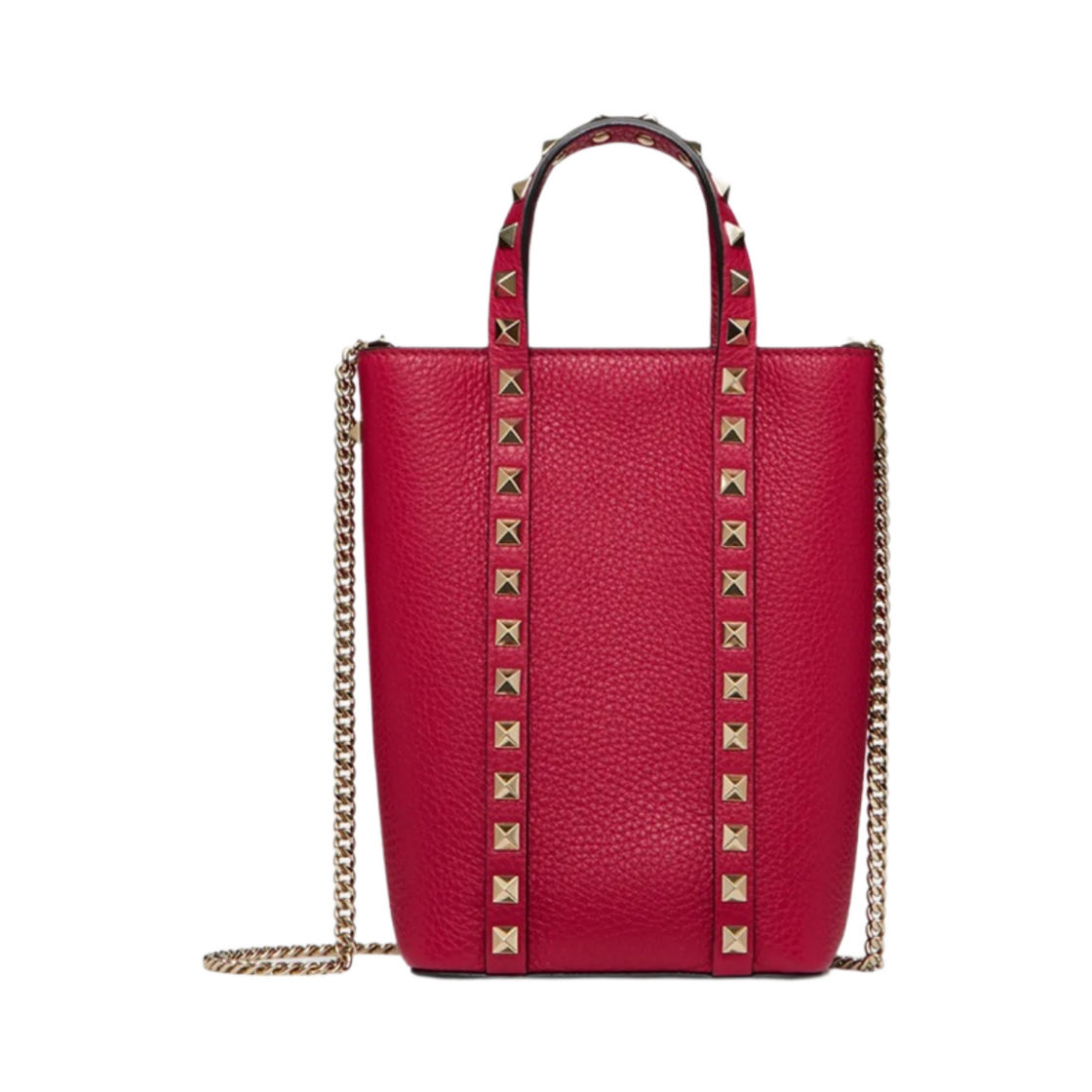 P0X90VSHMF5 Valentino Stampa Alce Calfskin Leather Rockstud Chain Pouch Blossom - 대표 이미지 #1