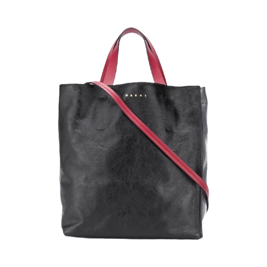 SHMP0018U1-P2644-Z2I33 Marni Museo Soft Small Bag in Tumbled Leather Black Mercury
