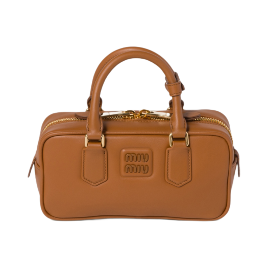 5BB142-ACR3-F0046 Miu Miu Arcadie Leather Bag Cognac