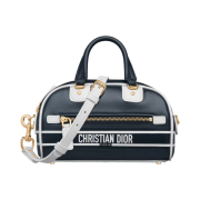 Dior Vibe Zip Bowling Micro Bag Blue Calfskin