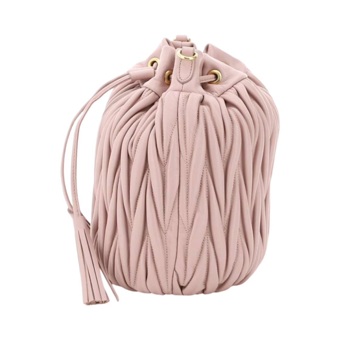 미우 미우 마테라쎄 나파 가죽 버킷백 오팔(Miu Miu Matelasse Nappa Leather Bucket Bag Opal) - 2