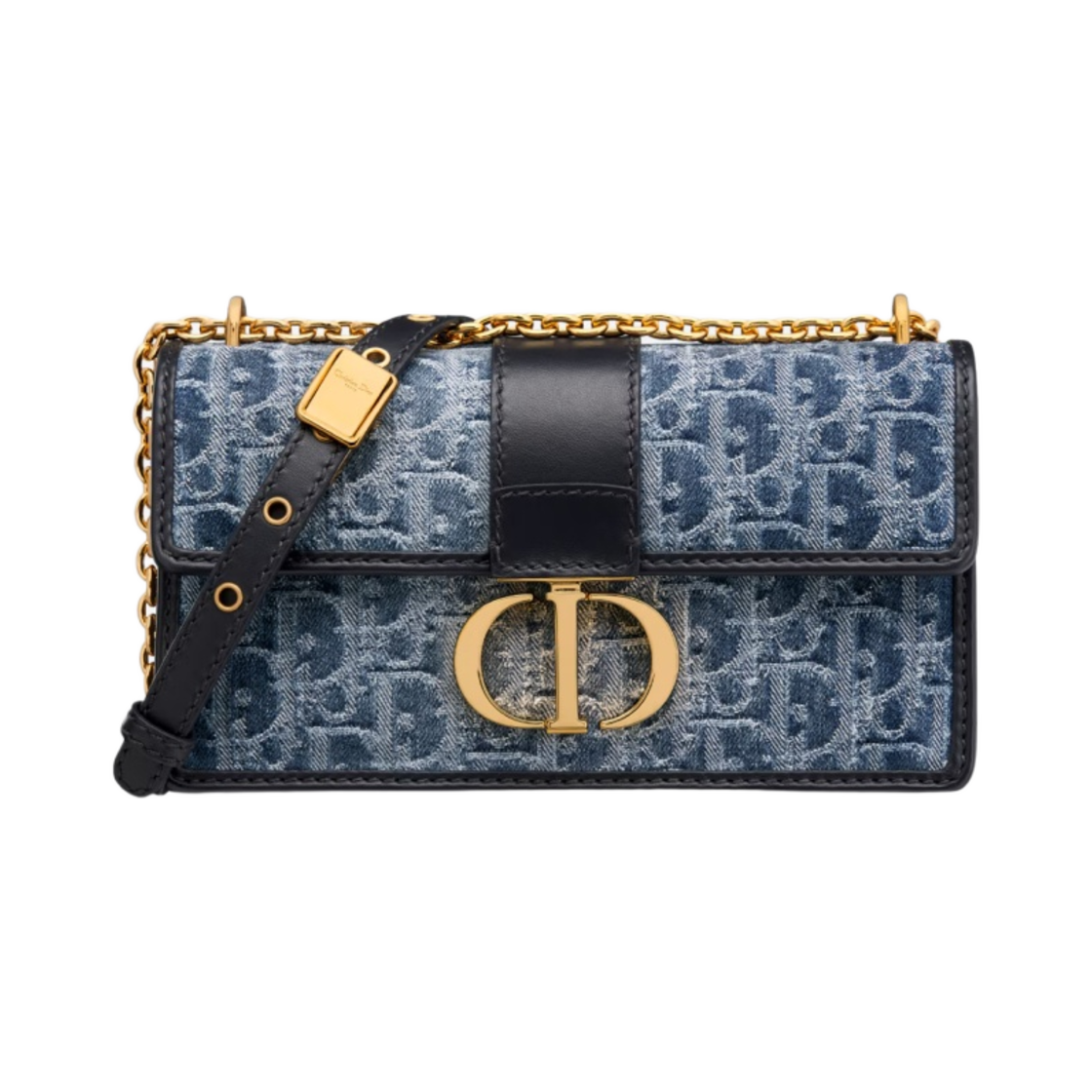 디올 30 몽테인 이스트 웨스트 체인 백 데님 오블리크 자카드 블루(Dior 30 Montaigne East-West Bag with Chain Denim Oblique Jacquard Blue) - 1