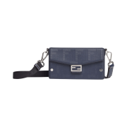 Fendi Baguette Soft Trunk Leather Bag Blue