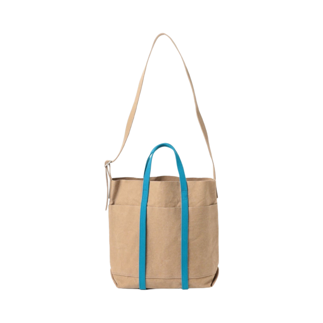 필그림 서프+서플라이 x 아미아칼바 투톤 숄더 토트 백 M 베이지 스카이 블루(Amiacalva x Pilgrim Surf+Supply 2 Tone Shoulder Tote Bag M Beige Sky Blue)