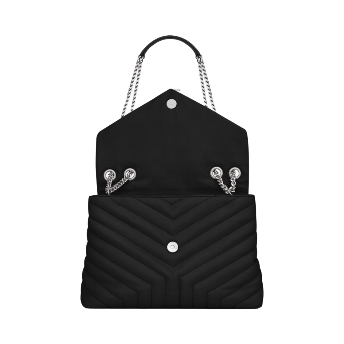 생로랑 마틀라세 Y 레더 실버 모노그램 루루 미디움백 블랙(Saint Laurent Silver Monogram Loulou Medium Bag in Matelasse Y Leather Black) - 3