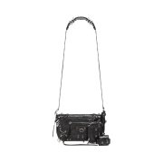 Balenciaga Le Cagole Men XS Flap Bag with Piercing in Arena Lambskin Black