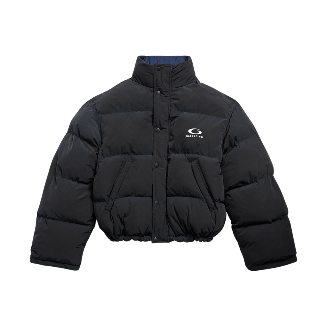 808793TRO181000 (W) Balenciaga Loop Sports Icon Reversible Puffer Black Blue