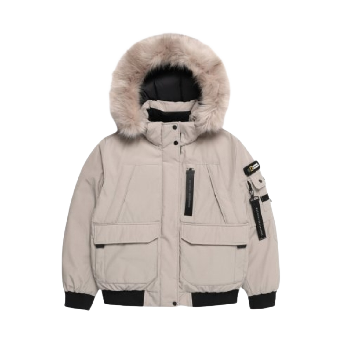 N224WDW930070 (W) National Geographic Taruga Fur Trim Hood Goose Down Jumper Beige