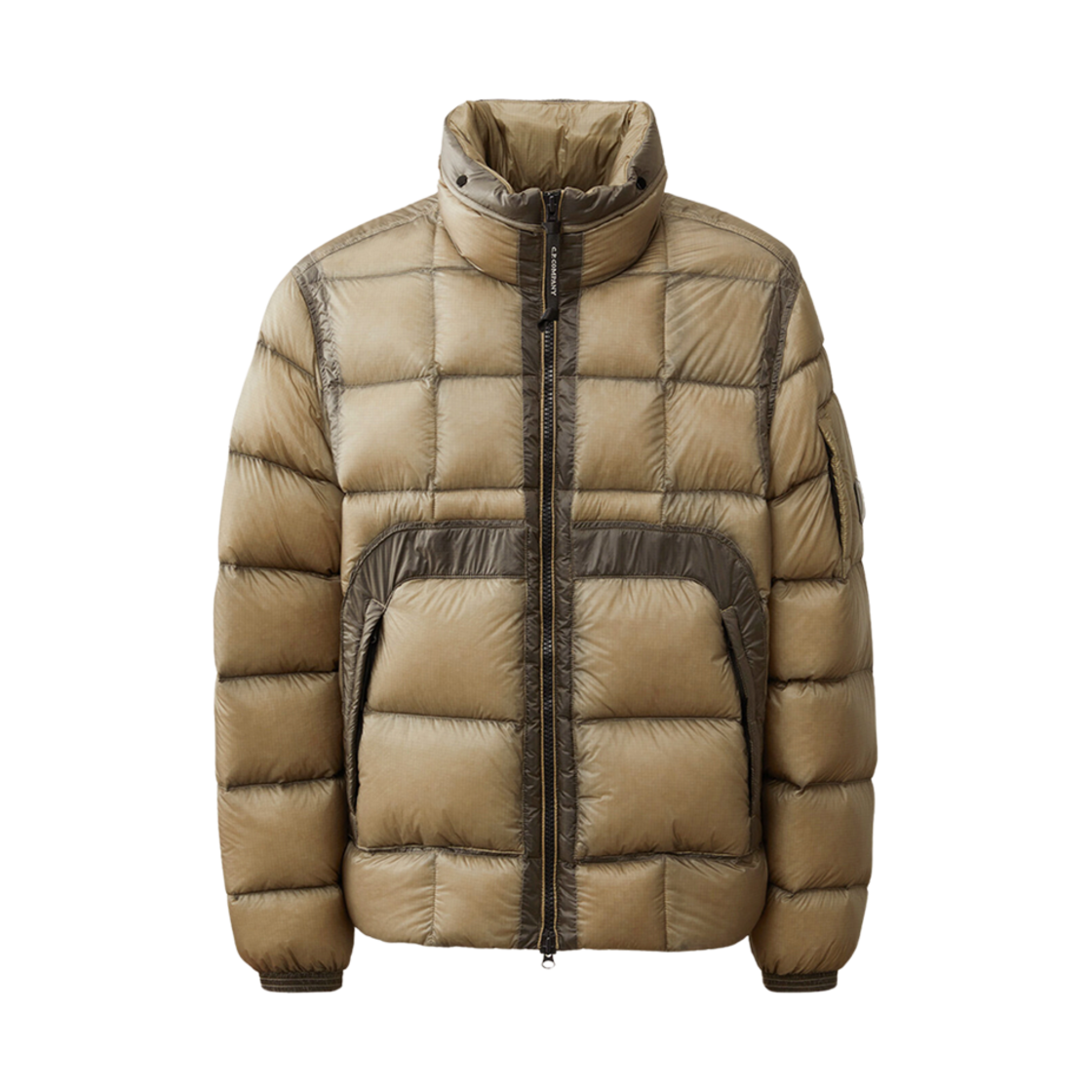 17CMOW216A006099A327 C.P. Company DD Shell Hooded Short Down Jacket Vintage Khaki Beige - 24FW