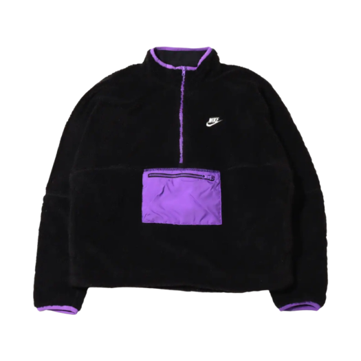 Nike Club Fleece+ Half Zip Anorak Black Action Grape - US/EU