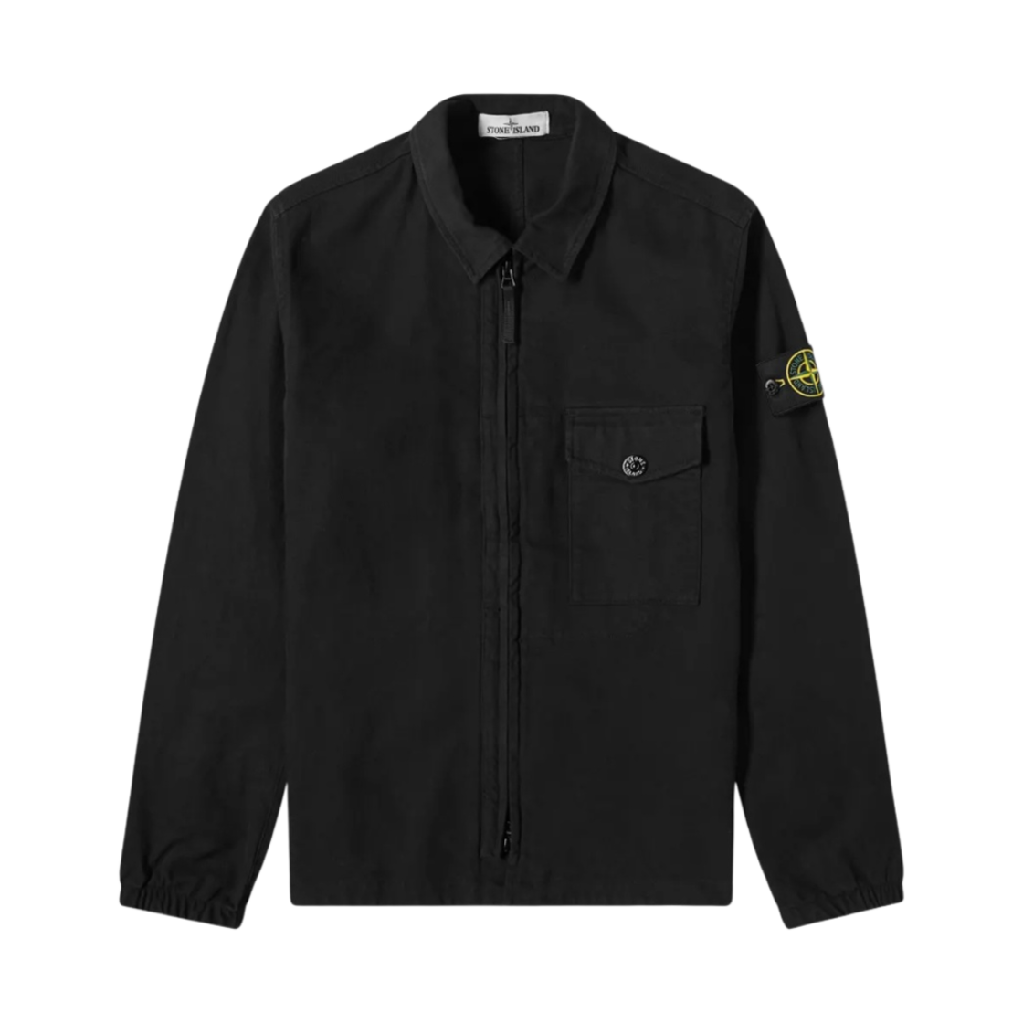 스톤 아일랜드 10704 텍스쳐드 브러쉬드 리사이클 코튼 오버셔츠 블랙 - 21FW