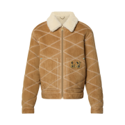 Louis Vuitton Embroidered Shearling Workwear Blouson Camel