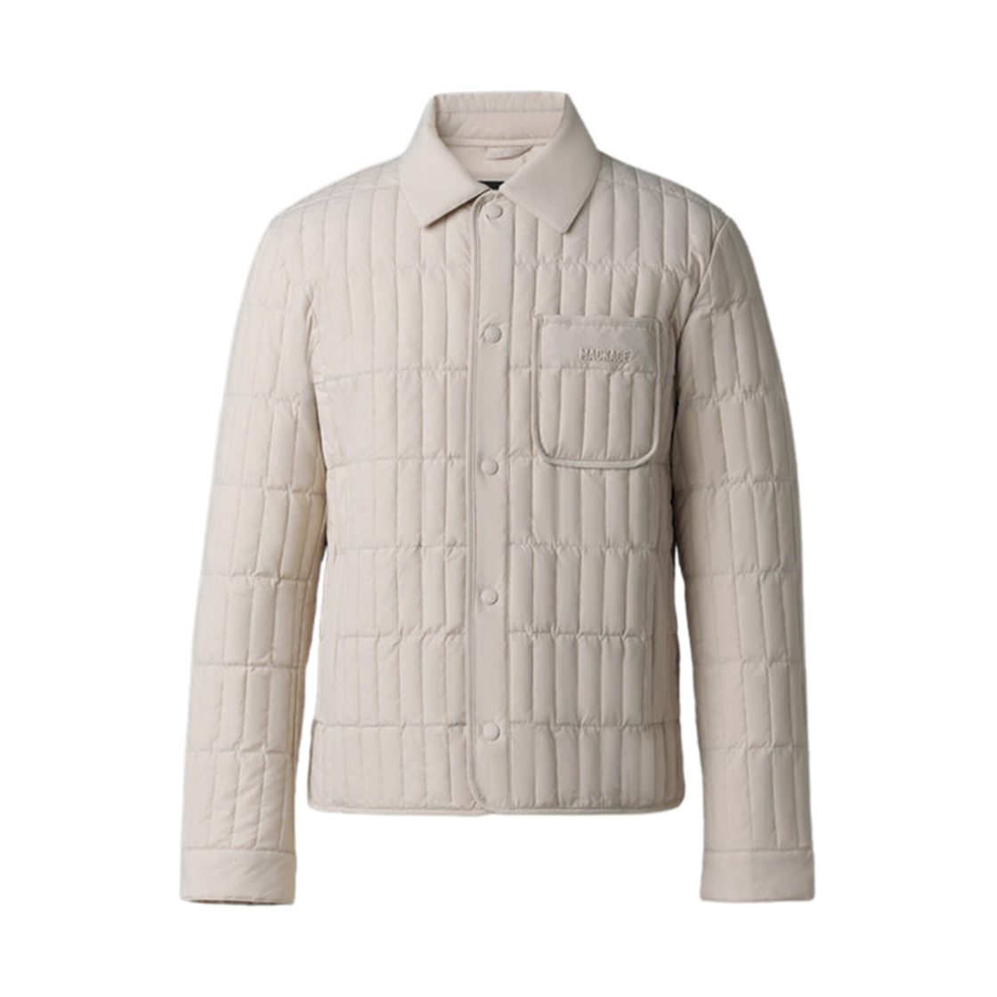 MATEO Mackage Mateo Vertical Quilted Jacket with Spread Collar Trench