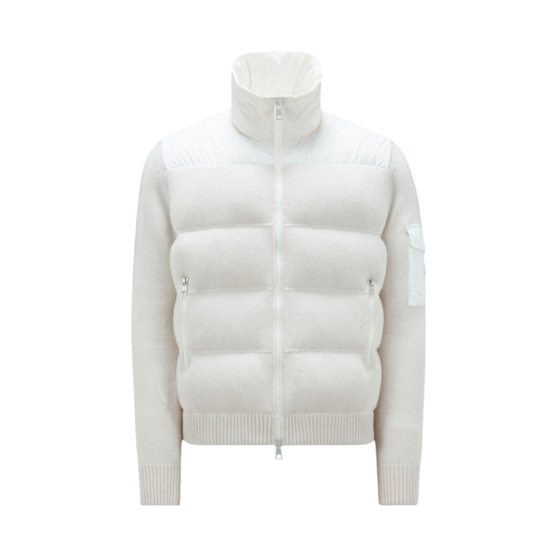I2-091-9B00005-M1241-080 Moncler Padded Wool Cardigan White - 23FW