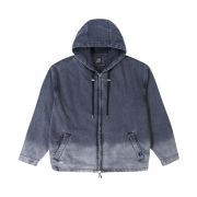 RYUL+WAI: Denim Tuck Hooded Jumper Grey