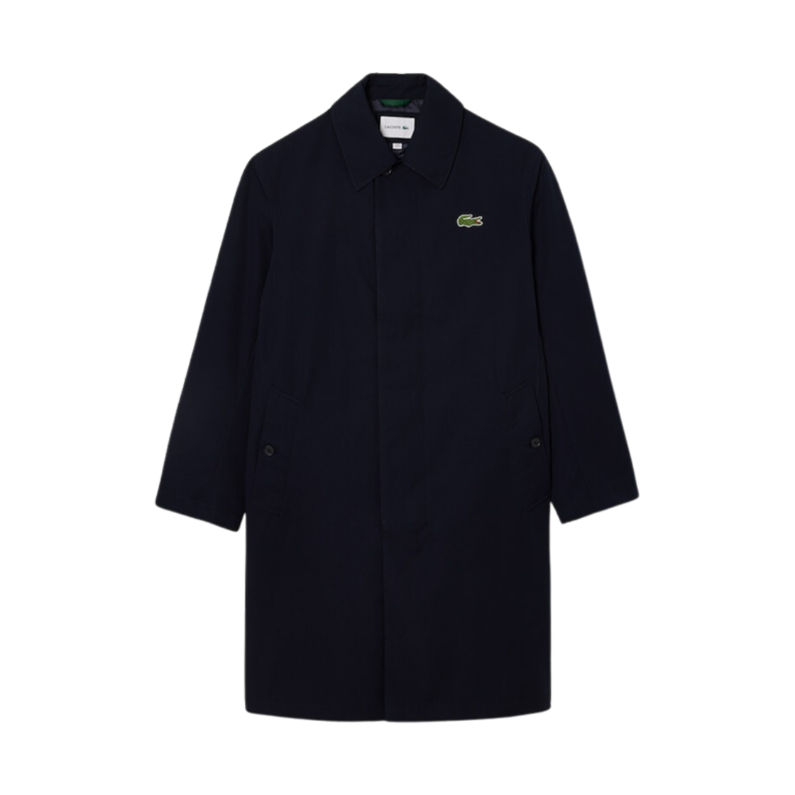 BH5946-53NHD Lacoste Twill Long Mac Coat Navy Blue