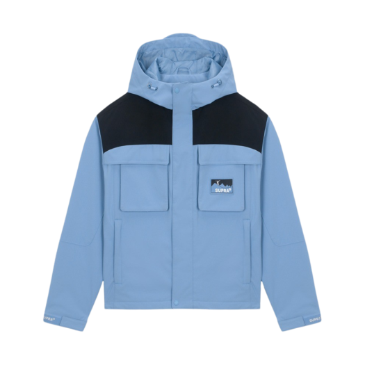 수프라 여성 투 포켓 배색 바람막이 블루